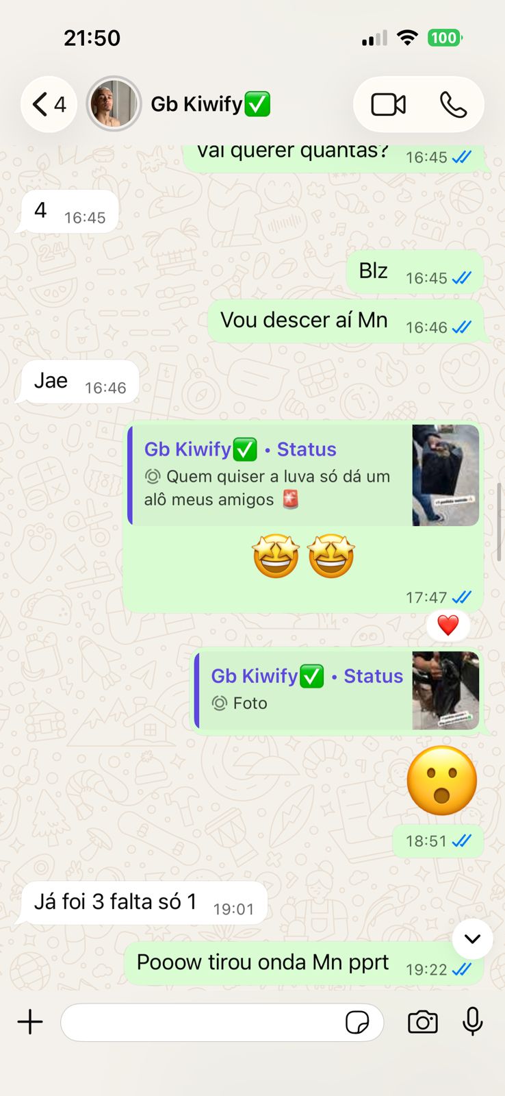 Print de aluno — resultado de compra